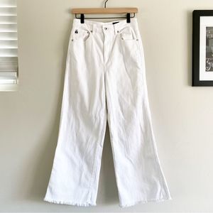 AG Adriano Goldschmied The Yvette High Rise Wide Leg Ankle Jeans White 29